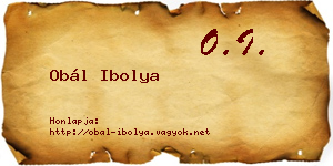 Obál Ibolya névjegykártya